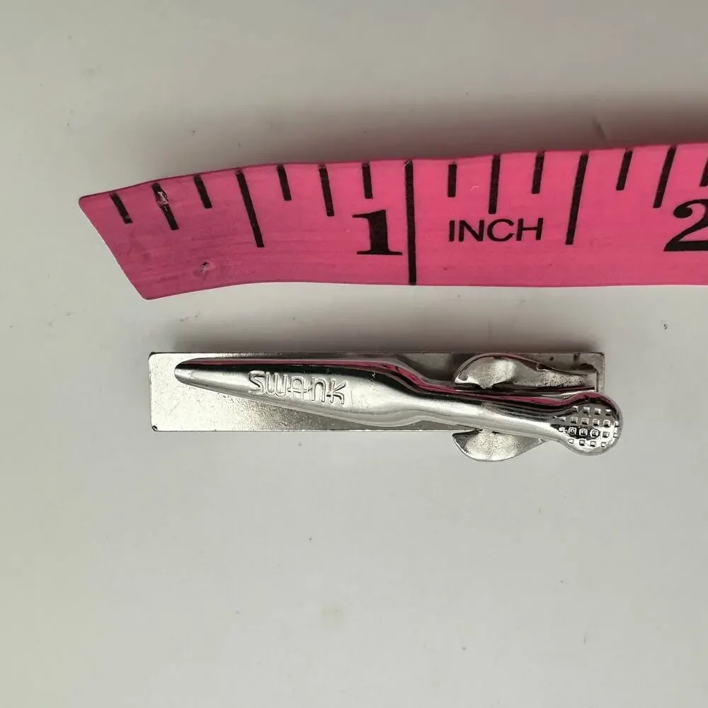 Swank Mens Tie Clip Silver tone Vintage Classic Traditiianal Accessory